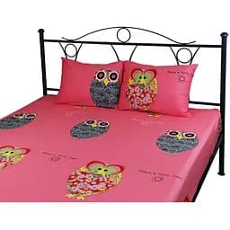 Набір Руно Owl простирадло + наволочки 200х220 см 50х70 см рожевий (22.137_Owl)