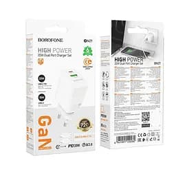 Мережевий зарядний пристрій Borofone BN27 Fuente PD20W+QC3. 0 charger (EU) білий - мініатюра 2