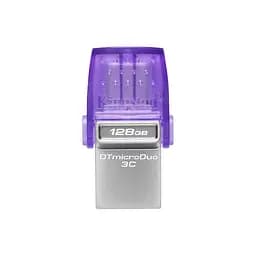 Накопичувач 128GB USB 3.2 Type-A Gen1 + Type-C DT microDuo 3C R200MB/s Kingston teh0013399 - мініатюра 2