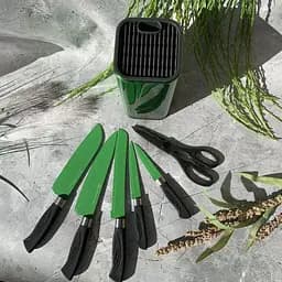 Набір ножів Edenberg EB-11027-Green 7 предметів зелений - мініатюра 4