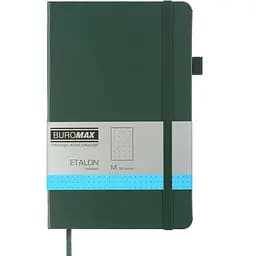 Книга записна Buromax Etalon в крапку 195х125 мм зелена 96 аркушів (BM.291360-04)