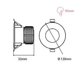 Світлодіодний світильник Horoz Electric Alexa-12 3CCT 12W білий (3000K-4000K-6500K) - мініатюра 2