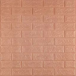 Самоклеюча декоративна 3D панель 3D Loft під цеглу кава з молоком 700x770x3мм (348-3)