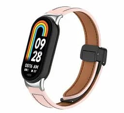 Шкіряний ремінець для XiaomiBand 8 Рожевий