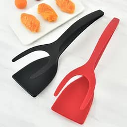 Лопатка-щипці 2в1 для перевертання та захоплення продуктів 31 см, Kitchen Master Червоний 87414 - мініатюра 11