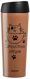 Термочашка Coffee time Cat 450мл нержавеющая сталь коричневый светлый ARDESTO kuh0014320