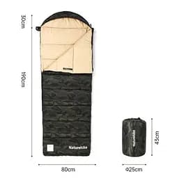 Спальник Naturehike M320 (CNK2350WS023) +15°C - з капюшоном - лівий - зелений камуфляж - мініатюра 2