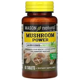 Грибы Mason Natural Mushroom Power для здоровья мозга и клеток 60 таблеток