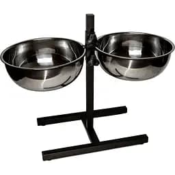 Стойка с мисками для собак Nunbell нержавеющая сталь 22 см 2 шт.