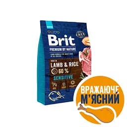 Сухий корм для собак з чутливим травленням Brit Premium Dog Sensitive Lamb з ягням 3 кг - мініатюра 2