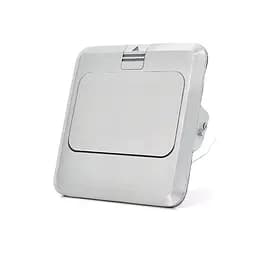 Розетка універсальна + 1 Shuko + 1RJ-45 висувна із заземленням J02L, Input: AC 100-250V 13A, Silver - мініатюра 2