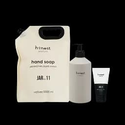 Набір мило для рук рефіл з алюмінієвою пляшкою Honest products