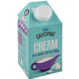 Сливки Галичина Для соуса ультрапастеризованные 15% 500 г