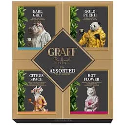 Чай зелений та чорний байховий Graff Асорті чайних смаків ECHG 52.8 г (32 шт. x 1.65 г)