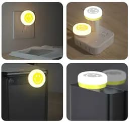 Портативний USB LED нічник Смайлик міні лампа 5V нічник від повербанка компактний світильник 2 шт - мініатюра 4