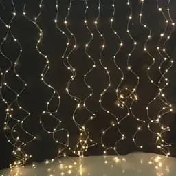 Гірлянда світлодіодна Нитка Роса 3х3м 300 led тепла штора з пультом USB - мініатюра 2