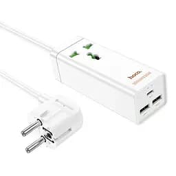 Фільтр–подовжувач Hoco AC9A Talent desktop charger (1 х розетка 2 х USB 1 х Type-C) 30W 10A - мініатюра 4