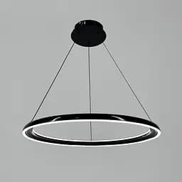 Современная подвесная люстра с черным кольцом Ø 80 см Line F | Ст. MJ341-800 BK
