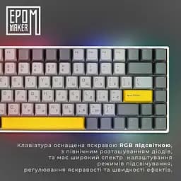 Клавіатура Epomaker EP84 Wisteria Linear White механічна бездротова (EP84-W-WL) - мініатюра 10