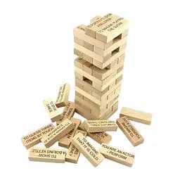 Гра настільна Дженга з фантами, написи англійською мовою 60 брусків