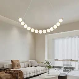 Светодиодная дуговая люстра PEARLIES на 13 белых шариков длиной 105 см | Line F | Ст. SG45-1050 AB