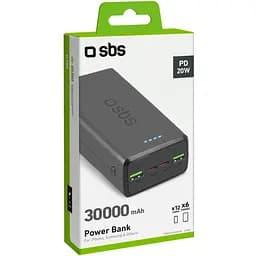 Універсальна мобільна батарея SBS 30000mAh 20W PD,QC 2xUSB-A 2xUSB-C Black (TTBB30000PD20K) - мініатюра 7