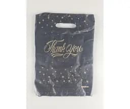 Пакети з вирубаною ручкою (20*30) "Thank you" чорний ХВГ (100 шт.)