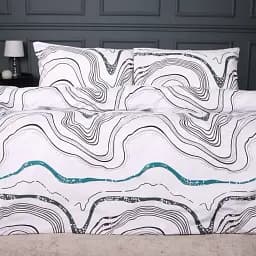 Комплект постільної білизни MirSon Ranforce Elite 17-0696 River Streams 160x220 см білий (2200010453560)