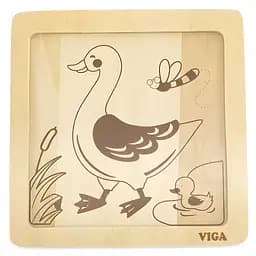 Дерев'яний міні-пазл Viga Toys Качечки 4 елементи (51314) - мініатюра 2