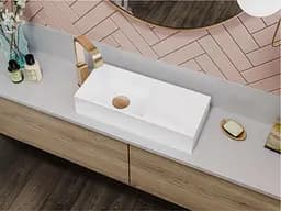 Умивальник Miraggio COPPER 500 (0001052) Miramarble, Глянцевий, Накладний, Білий - мініатюра 6