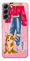 Чохол Demsky Girl and corgi для Samsung Galaxy S22+