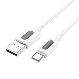 Дата кабель Borofone BX114 Structure USB to Type-C 3A (1m) White - мініатюра 3