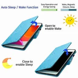 Шкіряний чохол Art Case з візитницею для Samsung Galaxy Tab S7+ Блакитний - мініатюра 5