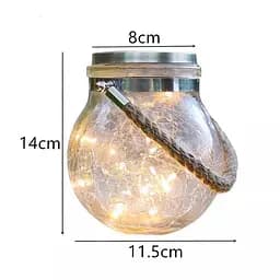 Декоративна кришталева скляна LED куля для тераси / Садовий ліхтар на сонячній батареї garden light jar - мініатюра 8