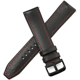 Шкіряний ремінець Watchbands Twoline для Huawei GT 42mm46mm - чорно-червоний ширина кріплення 22мм розмір L (WB4734437)