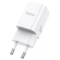 Мережевий зарядний пристрій 1USB + Type-C Hoco N13 Bright PD30W+QC3.0 2A White - мініатюра 2