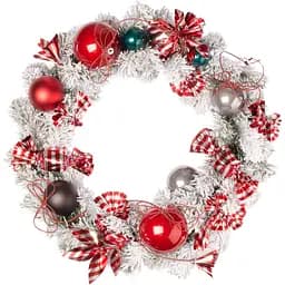 Вінок Novogod'ko Конфетті з декором засніжений 35 см (904478)