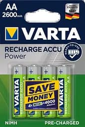 Акумулятор VARTA NI-MH Power AA 2600 мАг, 4 шт.