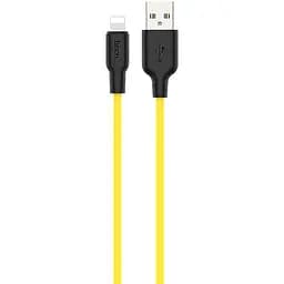 USB Cable Hoco X21 Silicone Lightning Black/Yellow 1m
