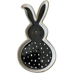 Блюдце J-LINE в форме зайчика черного цвета Бельгия (21429)