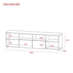 Комод Doros Рон 4 Графіт 2 фасади 2 шухляди 180х38х50 (44900234) - мініатюра 16
