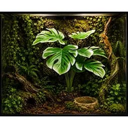 Штучна рослина Hobby Monstera White 40 см (37712) для тераріуму, акватераріуму та палюдаріуму - мініатюра 3