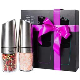 Електричний гравітаційний млин для солі та перцю KSL, набір з 2 шт, сріблястий