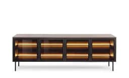 Тумба ТВ 4д Laski Lumi з підсвіткою дуб Dunin