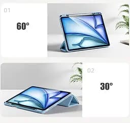 Чохол-книжка DK для Apple iPad Air 13" M2 2024 екошкіра/силікон Smart Case cлот стилус (017899) white ice - мініатюра 6