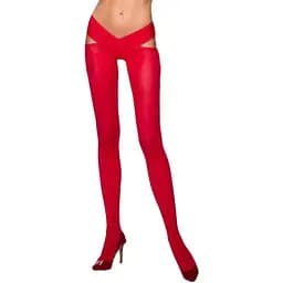 Эротические колготки Tiopen 005 roso (60 den) - Passion с вырезом оригинальный пояс 1/2