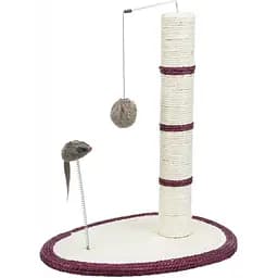 Дряпка-стовпчик Trixie для котів з іграшкою на мотузці та мишкою на пружині 40х30х50 см [CD] в асортименті