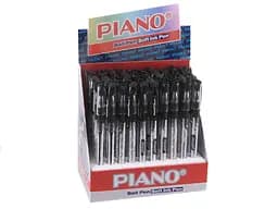 Ручка масляна Piano Classic, чорна, грип, 50 шт., 195_50_BL