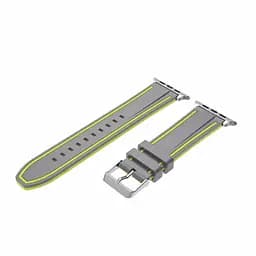 Силіконовий ремінець Primo Color Strip для Apple Watch 38 мм, 40 мм, 41 мм Grey Yellow - мініатюра 3