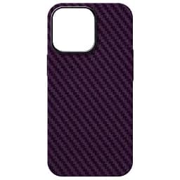 Карбоновый чехол для Apple iPhone 14 Pro Max, LikeCarbon MagCase, фиолетовый, тонкий защитный чехол-панель с магнитом MagSafe, противоударный, ультратонкий, совместимый с магнитными держателями и беспроводной зарядкой, ArmorStandart (ARM69205)